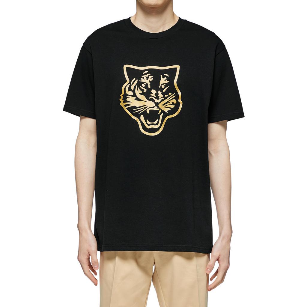 ONITSUKA TIGER Graphic Logo Graphic Tee Fashion Round Neck Pullover Short Sleeve Drop Shoulder T-Shirt Unisex Tops Black 2183A950-004