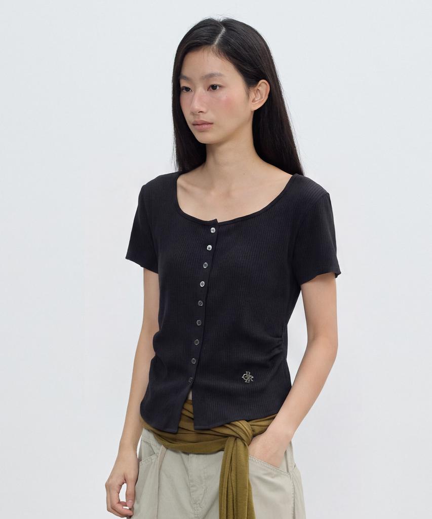 Citybreeze Square Neck Short Sleeve Knit Cardigan_4 Colors
