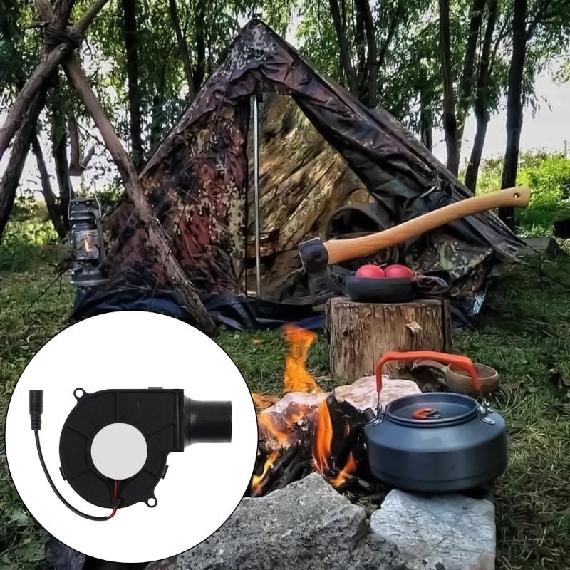 Electric Fan Ball Bearing Air Cooling 7530 Blower Fan for BBQ Camping Picnic Cooking Portable Centrifugal Cooling Fan