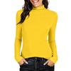 Women's Fashionable Casual Long-Sleeved Knit Top, High-Neck Solid Color, Semi-High Neck,Slim Fit, Stretchy Top.