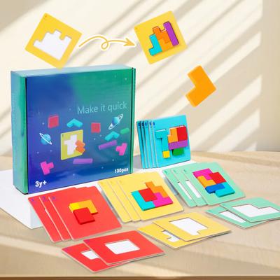 Interaktywna gra logiczna 3D dla dwóch osób na pulpicie Tangram Zabawki matematyczne Klocki Tablica Kolor Gra kształtowa Dla dzieci Prezenty