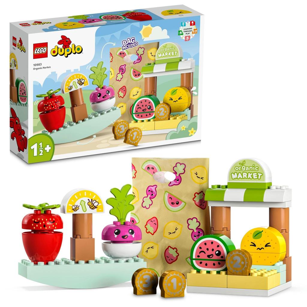 LEGO Duplo Primo Mercato delle Verdure Duplo 10983 Giocattolo con Blocchi Regalo Neonati Bambini Gioco di Finzione Ragazzi Ragazze 1 anno e Mezzo in su