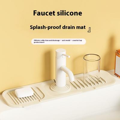 Silikon Musluk Sıçrama Koruyucu Ped Eğimli Damla Toplayıcı Tepsi Lavabo Arkası Tuvalet Sabunluk Mutfak Banyo Düzenleyici