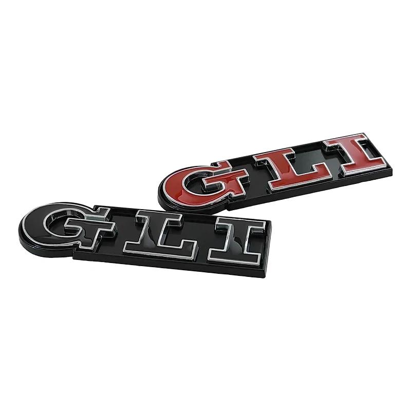 VW 2026 Hot 3D Metal Red Black GLI Logo Front Grill Emblem Badge For Volkswagen VW Sagitar Bora Jetta MK4 MK2 Mk3 MK5 MK6 MK7 Ac
