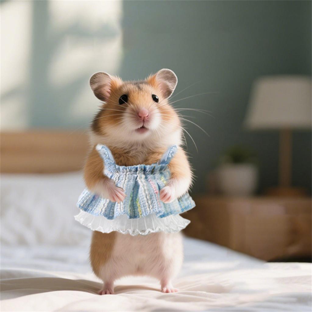 Hamster Dress Knitted Pet Dress for Guinea Pigs Hamster ,Small Animals Dress Photo Props Holiday Party Clothes
