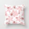 Peach Leather Velvet Fresh Pink Flower Pillowcase Home Sofa Pillow Cushion Cover Core-free
