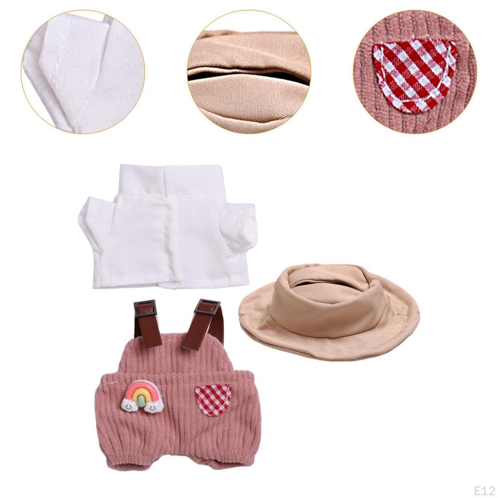 Plush Doll Clothes for 1517cm Accessories Dress up DIY Cute overalls