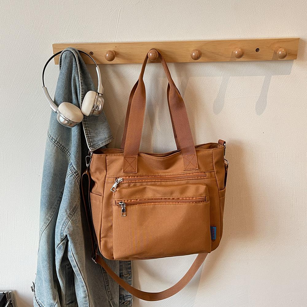 Large Capacity Shoulder Bag for Women Autumn Winter Zipper Shopping Canvas Handbags 2025 New Versatile Crossbody School Bags