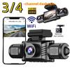 3/4 Channel 360° WiFi Dash Cam, 24H Parking Surveillance, Auto Loop Recording & Motion Detection