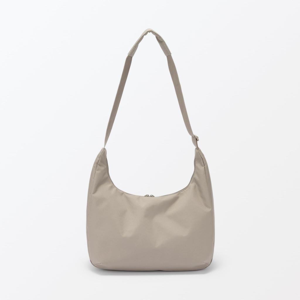 MUJI Dark EFD40A6S Water-Repellent 2-Way One-Shoulder Bag, Unisex, Beige,