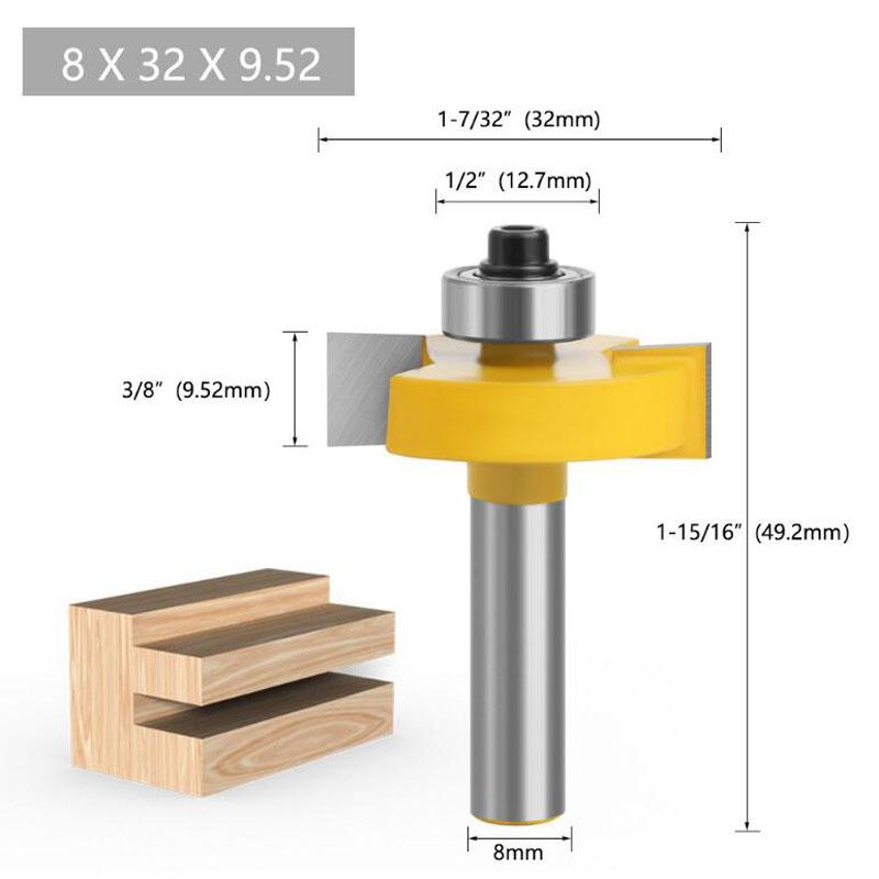 1Pc 8mm Shank T-Sloting Biscuit Joint Slot Cutter Articulação Entalho Router Bit Fresa Cortador de madeira