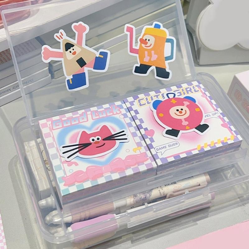 High Capacity Pencil Case Double Layer Pen Storage Box Portable Pen Organizers Clear Colored Pencil Case for Kid Student