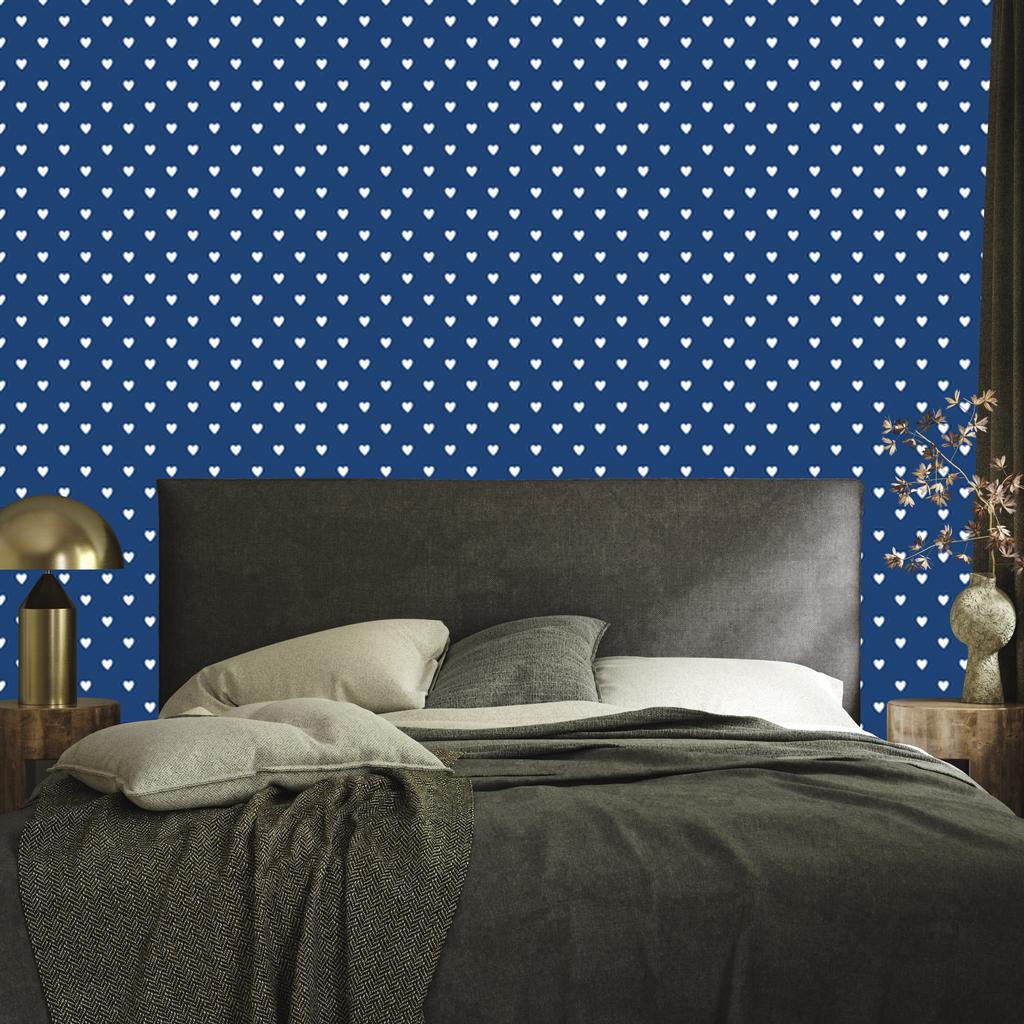 Heart Wallpaper Blue, Light Gray and Azure 50x1000