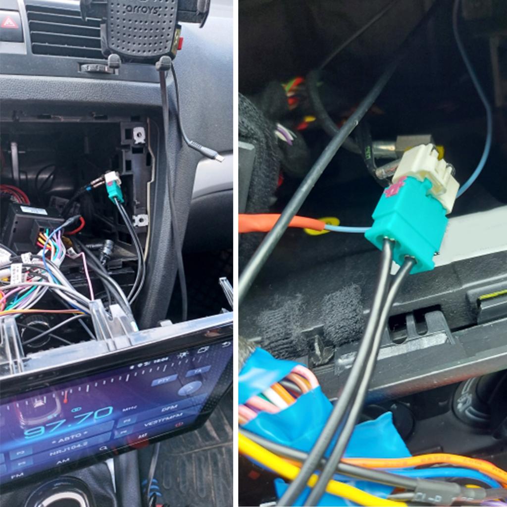 Universal Vehicle Car Stereo Radio Antenna Adapter Cable 2 Fakra To DIN Connector Cable