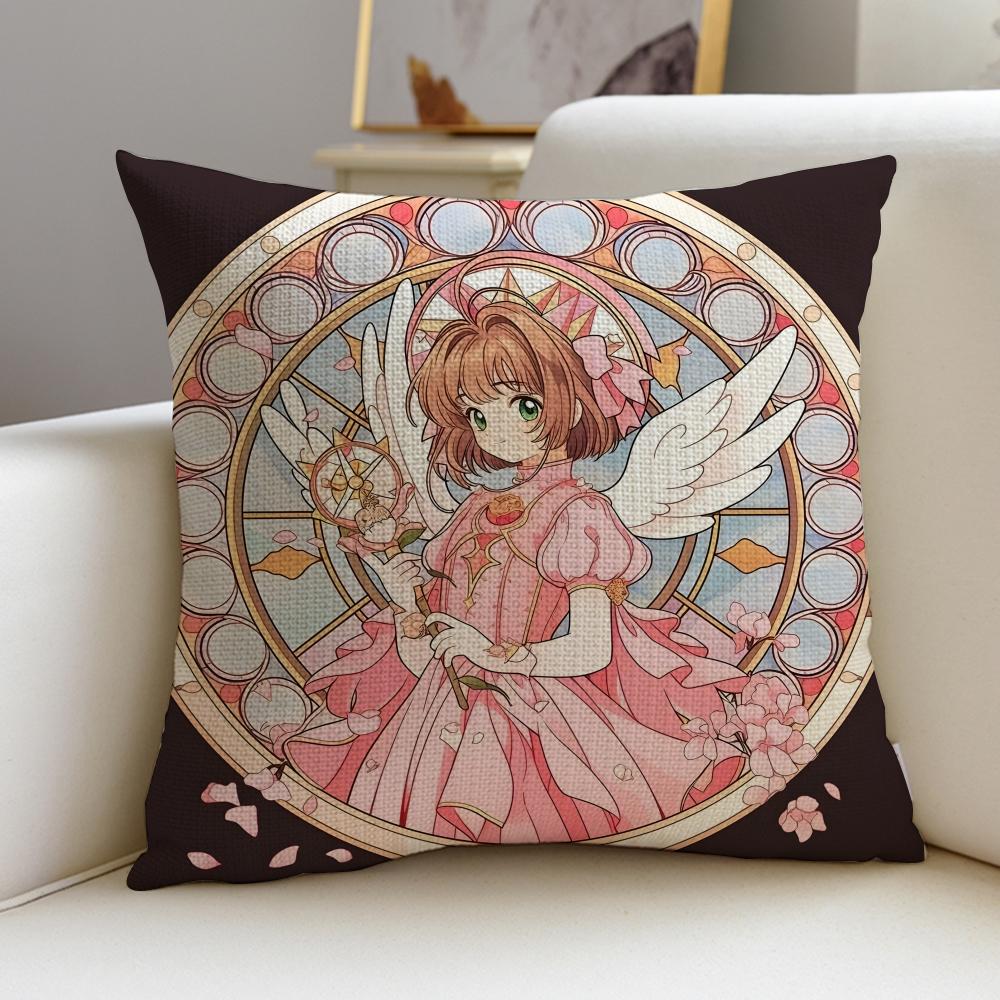 Magical CCardcaptor SakuraS Cushion Cover Breathable and skinfriendly linen pillowcase square removable and washable cushion