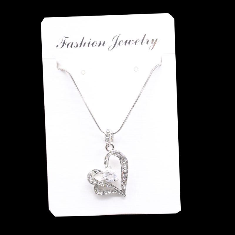 

Korean Rhinestone Heart Necklace Choker серебряный