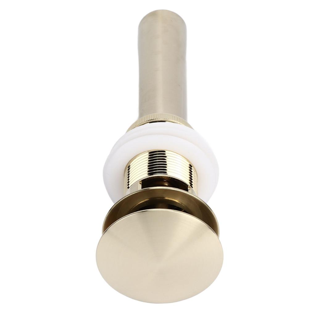 Pop Up Basin Drain Copper G1/4 Brushed Gold Corrosion Resistant Easy Installation Bathroom
