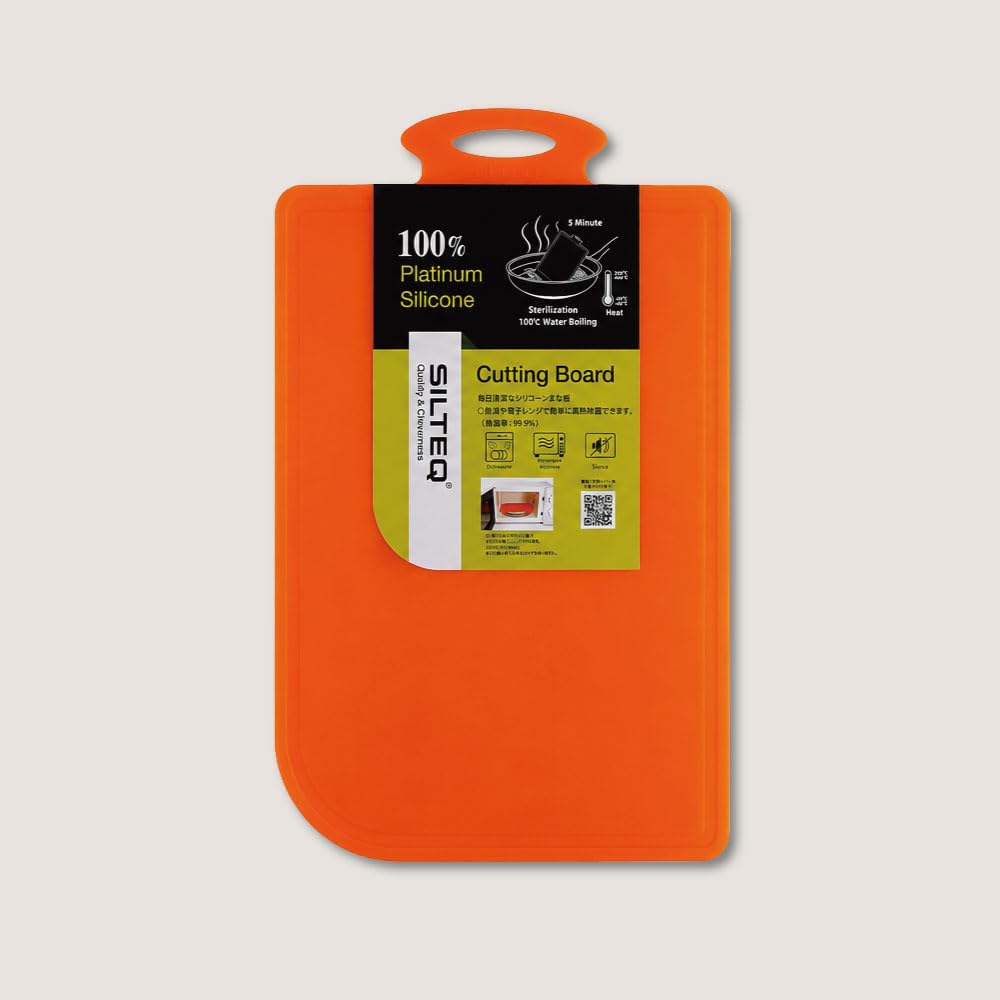 SILTEQ Kirei no Mikata Platinum Silicone and Cutting Small White Roll-up Boil-sterilizable Board, Size,