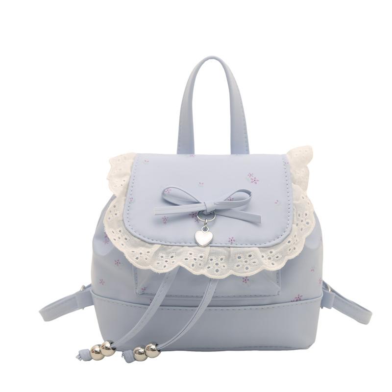 Schoolbag cute sweet lace girl backpack 1011 new versatile Korean floral bow small backpack