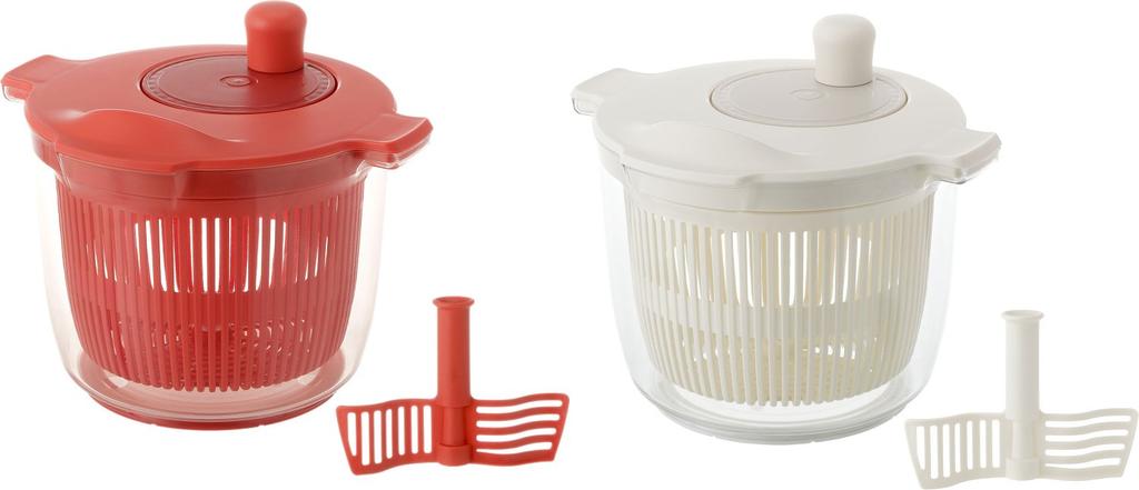Squirrel Salad Spinner Mixer Vegetable Drainer Red Liberista Made In Japan & 2.3L