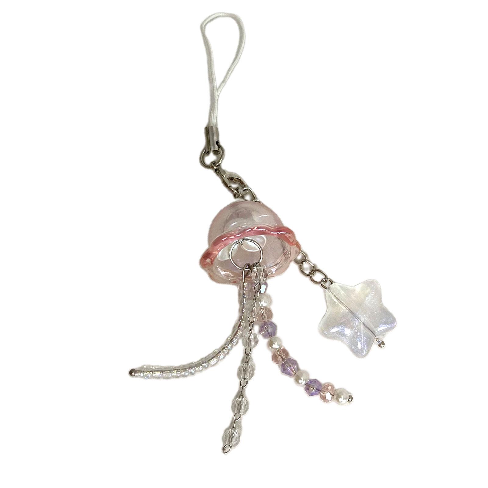 

Jellyfish Star Pendant Keychain Phone Strap Lanyard Strap Backpack Charm Accessories Car Key Decoration Handmade Jewelry