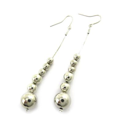 [L9693] - Silver 'Marble' Earrings