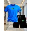 2026 Summer Fashion Trendy Casual Sports Two Piece Set Youth Men's Short sleeved T-shirt+Shorts Set Trendy 2D Printed Pattern