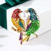 Fashion Oil Drop Alloy Enamel Mandarin Ducks Pearl Bird Animal Brooch Pin Accessories Exquisite Hypoallergenic Luxury Enamel Brooch Long-Lasting Color