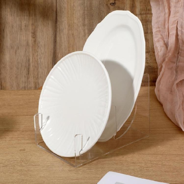 Organizzatori per Scaffali Piatto a Due Livelli Acrilico Trasparente Acrilico Bilanciati per il Peso Sicuri per Ceramiche Pesanti