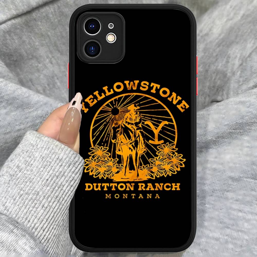 Tv Y-yellowstoneS Logo Silicone Case For IPhone 16 15 14 13 12 11 Pro Max Plus X XS MAX Shockproof Matte Cover
