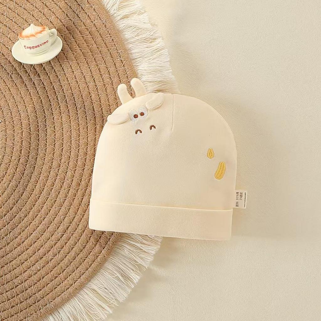 Pure Cotton Double Layer Newborn Hat for 0-3 Months, Suitable for Autumn/Winter