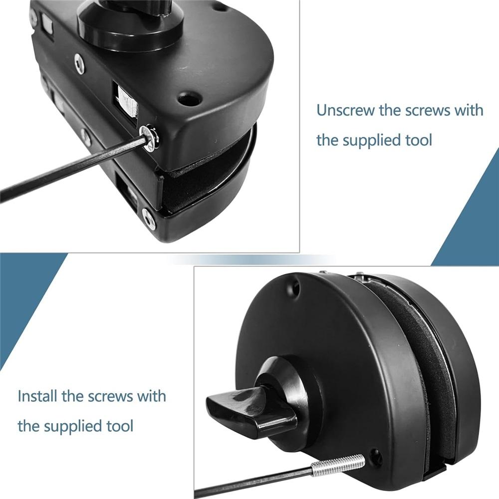 No Drilling Stainless Steel Glass Door Lock Central Glass Door Lock Double Sliding Glass Door Black