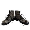 CHANEL G32048 Lace up COCO Mark tweed boots Brown tweed Women Used