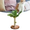 Cat Scratching Post 12.6in High 9.8in Base Hanging Balls Green Leaves Sisal Hemp Cat Scratcher for House Bedroom Indoor