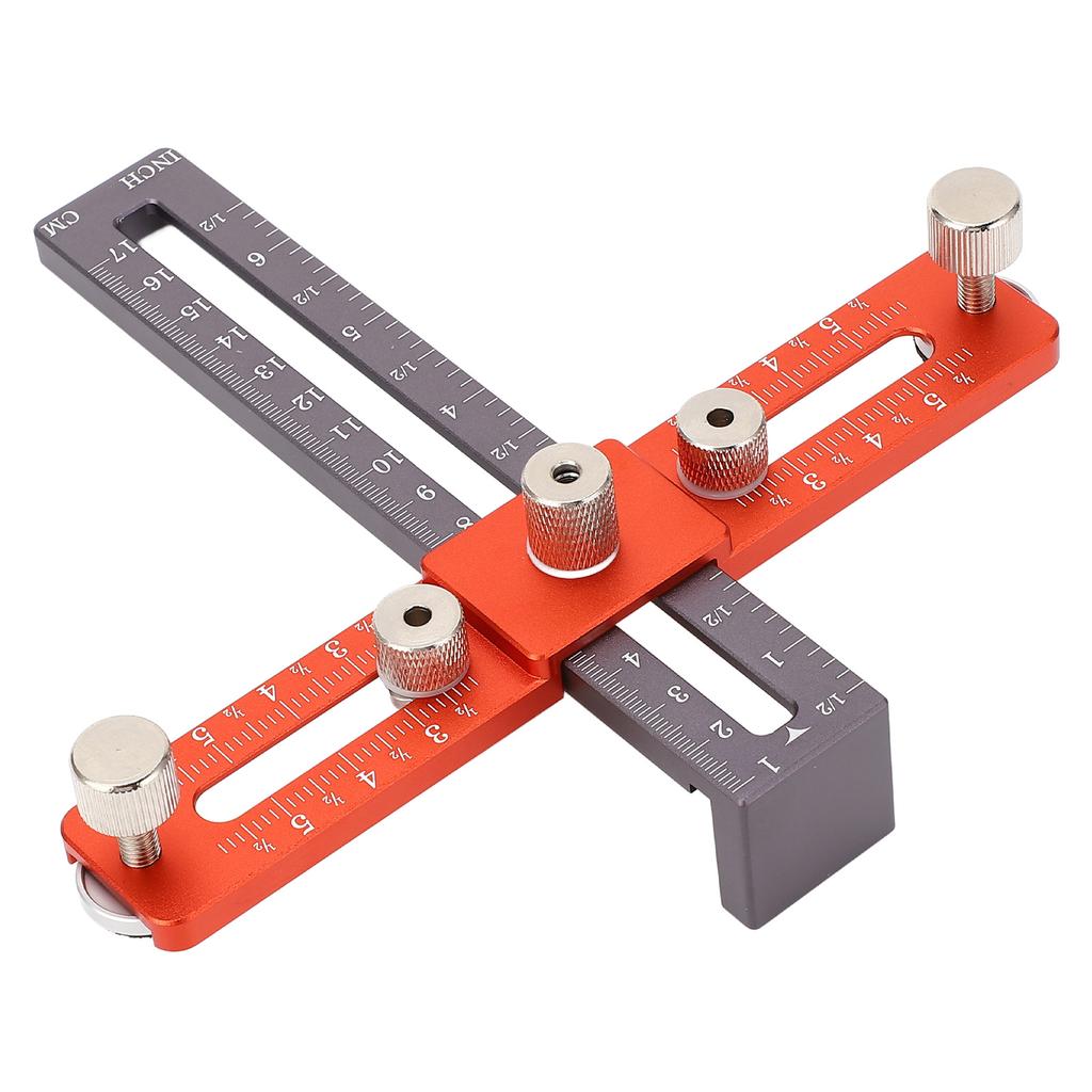 Șablon de fixare a diblurilor pentru dulapuri, înălțime reglabilă, din aliaj de aluminiu, localizator de găuri pentru mânerul dulapului cu 2 dibluri