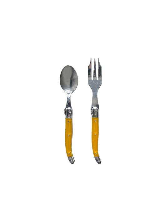 LAGUIOLE Janneron Laguiole Yellow Teaspoon & Teafork Set single type