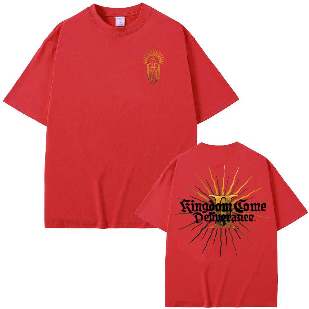 

Kingdom Come Deliverance II T-shirt 2026 New Game Graphic Printing Tee Cotton Comfortable T Shirt Unisex Tee XXL червоний
