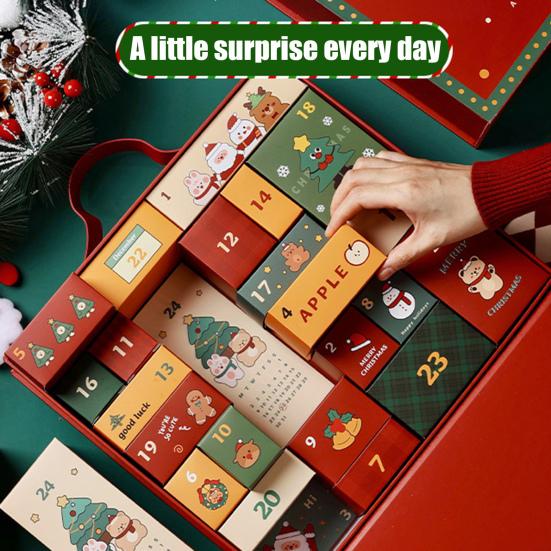 Weihnachts-Adventskalender-Boxen 24-Tage Countdown Geschenkbox-Set DIY Adventskalender Nummerierte Boxen für Kinder und Familie Weihnachts-Feiertagsgeschenke
