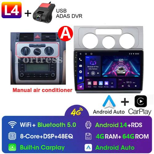 10 inch GPS Navigation Android Auto for Volkswagen Touran 1 2003 - 2010 Car Radio Video Multimedia Player 4G BT Wireless CarPlay
