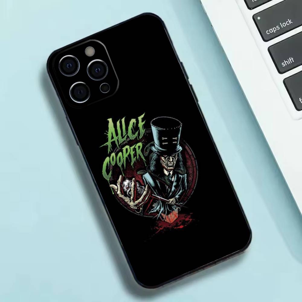 A-Alice Cooper wallpaper Phone Case Silicone Soft For IPhone 17 16 15 14 13 12 11 X XR Plus Pro Max Plus