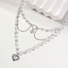 European and American Jewelry Fashion Sweet Spice Girl Love Multi-layer Necklace Niche Temperament Imitation Pearl Tassel Necklace Women