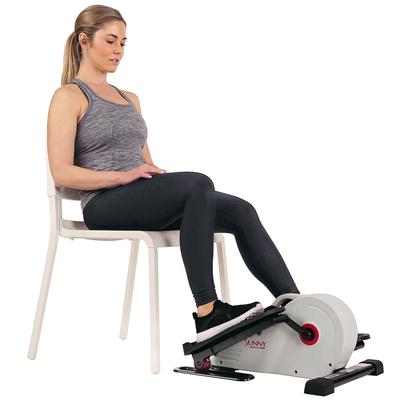 Sunny Health Fitness Elliptical Magnetic Under Desk Machine Foot Pedal Exercise Equipment White Assembled & SF-E3872