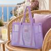 Borsa da Spiaggia in Rete, Borsa Leggera ad Alta Capacità, Svuotamento Rapido Traforata, Borsa a Shopper Ultraleggera per Viaggio, Articoli da Toeletta, Cosmetici