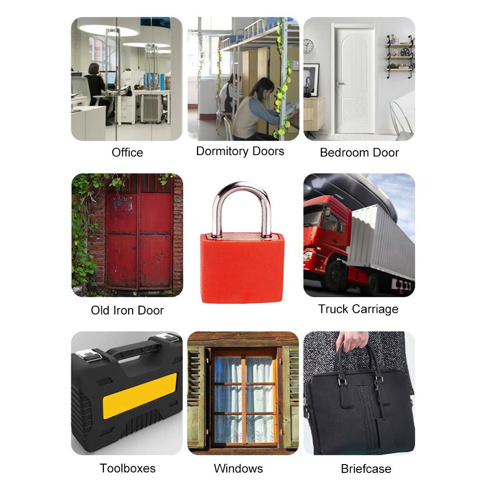 6 stuks Bagage slot met 2 sleutels Beveiligingsslot Zinklegering Kunststof behuizing Lade Bagage Hangslot 23MM voor School Slaapzaal Sportschool Kluisje