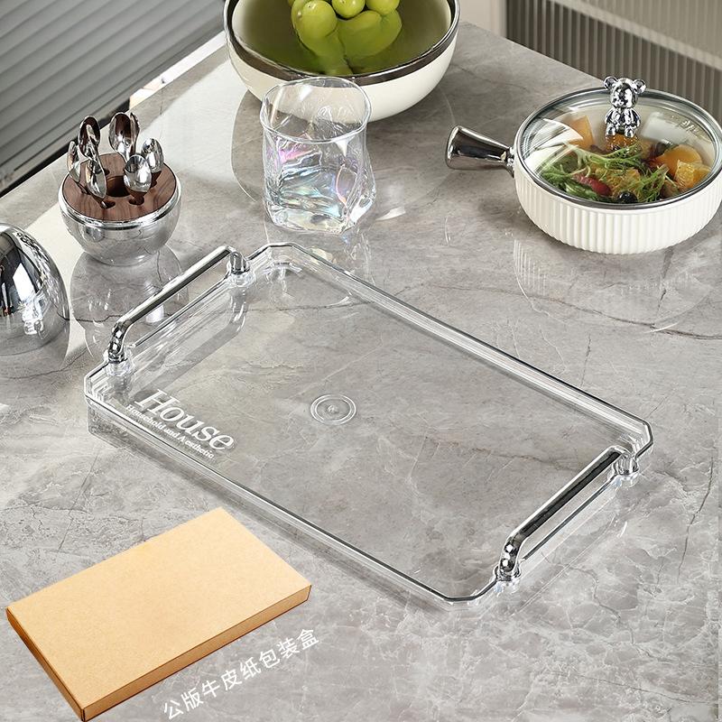 

Luxury Creative Rectangle Storage Trays Home Decor Geometric Art Table Ornaments Kitchen Accessories Plastic Crafts Tea Trays