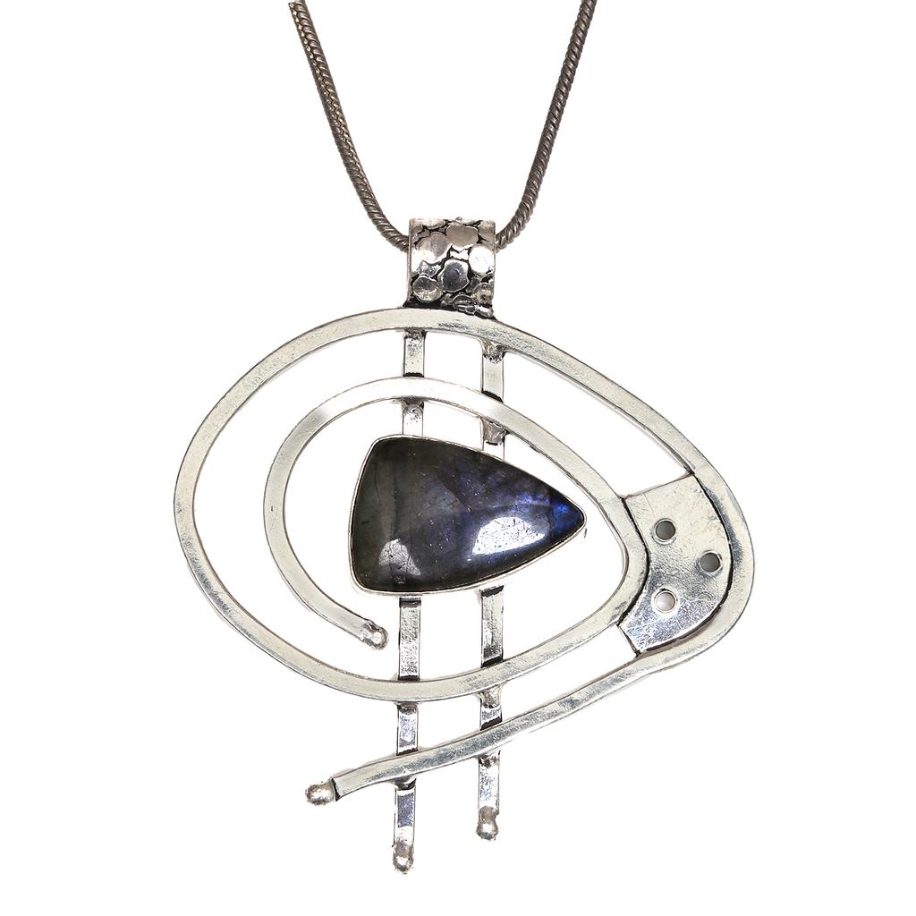 Gifted Garnet Gemstone Necklace Labradorite Jewelry Handmade