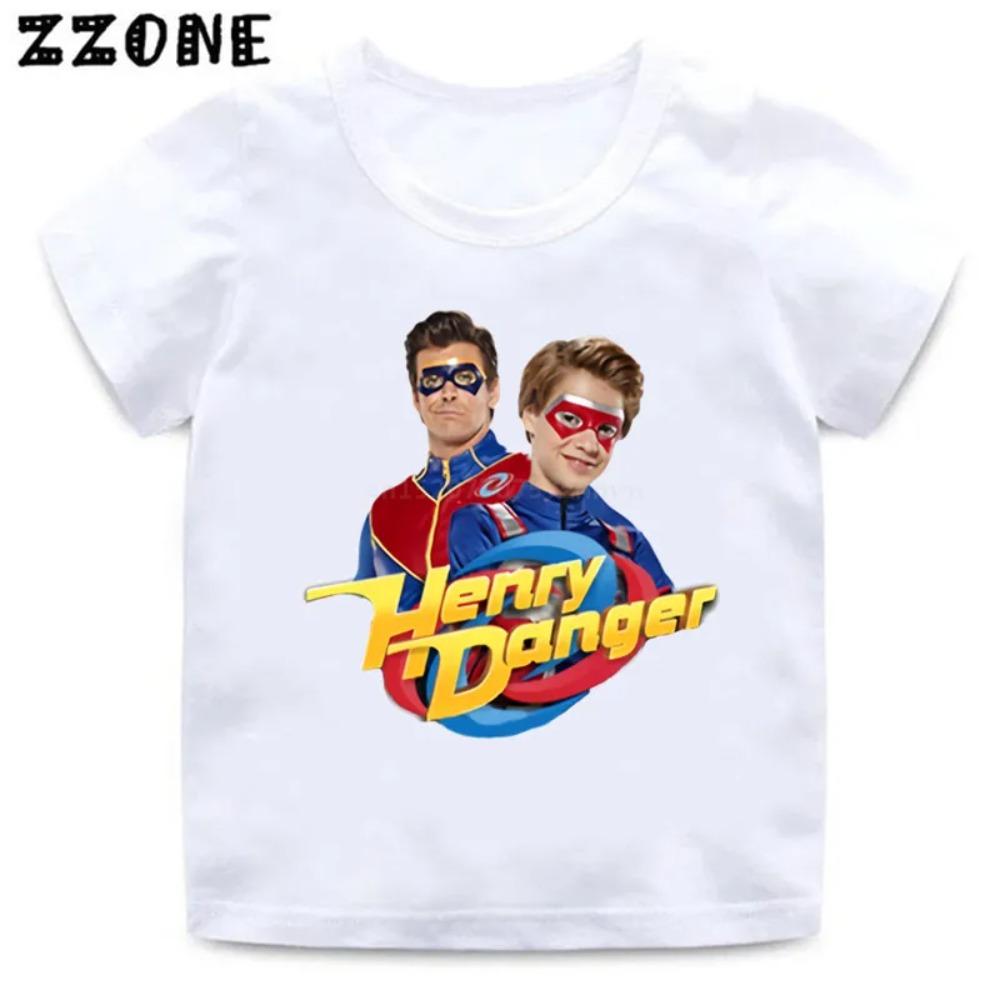 Henry Danger Cartoon Kids T-Shirts Baby Boys Casual Funny T shirt Children Summer Streetwear Tops Girls Clothes,ooo2308 110