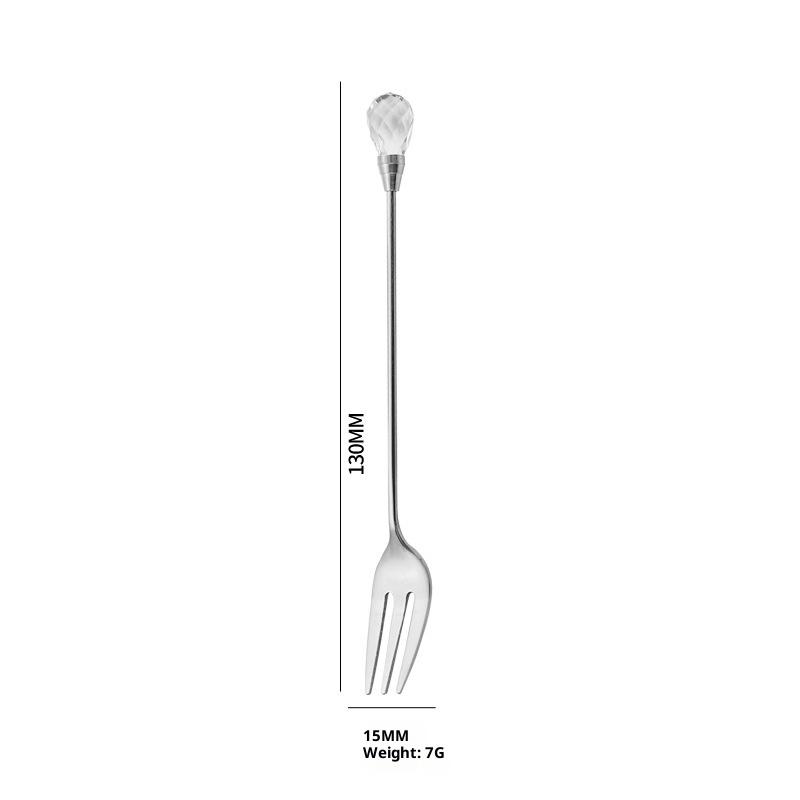 Spoon Set Long Handle Teaspoon 430 Stainless Steel Diamond Ice Spoon Perfect For Dessert Ice Cream Coffee Cocktail