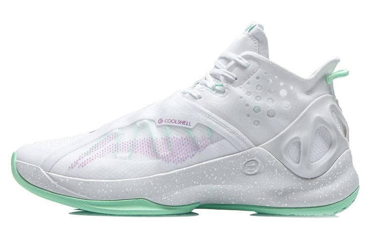 Li Ning Cicada Wing Basketball Shoes Men s Mid Top White/Green ABAR081-2 47.5
