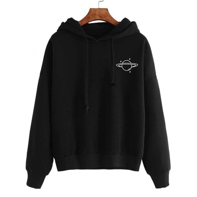 Women Sweatshirt Winter High Quality Print Long Sleeve Loose Sweatshirt Casual Hooded Drawstring Sweatshirt Women's Clothing